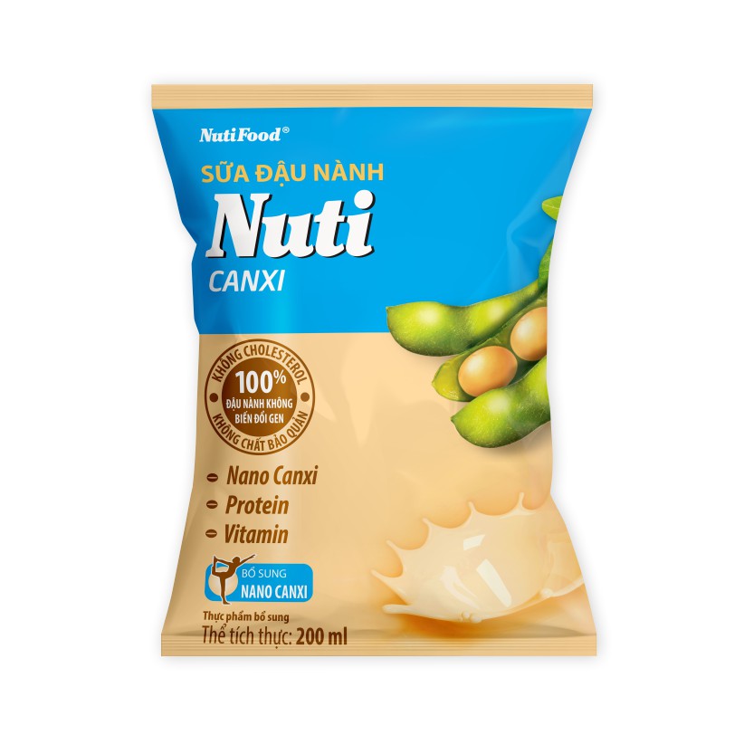 [BÉ KHỎE BÉ ĐẸP] Sữa đậu nành Nuti Canxi Bịch 200ml - Thương Hiệu NUTIFOOD - YOOSOO MALL