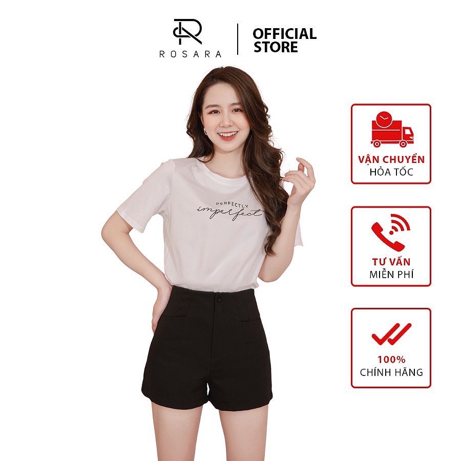 Quần short đùi ngắn dáng basic 2 màu Rosara Q02
