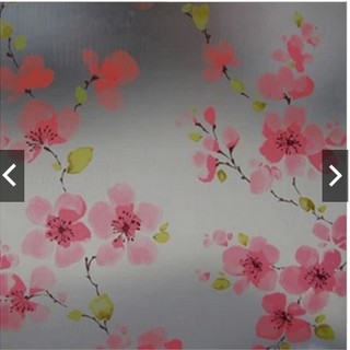 Decal giấy dán kính hoa mai đỏ