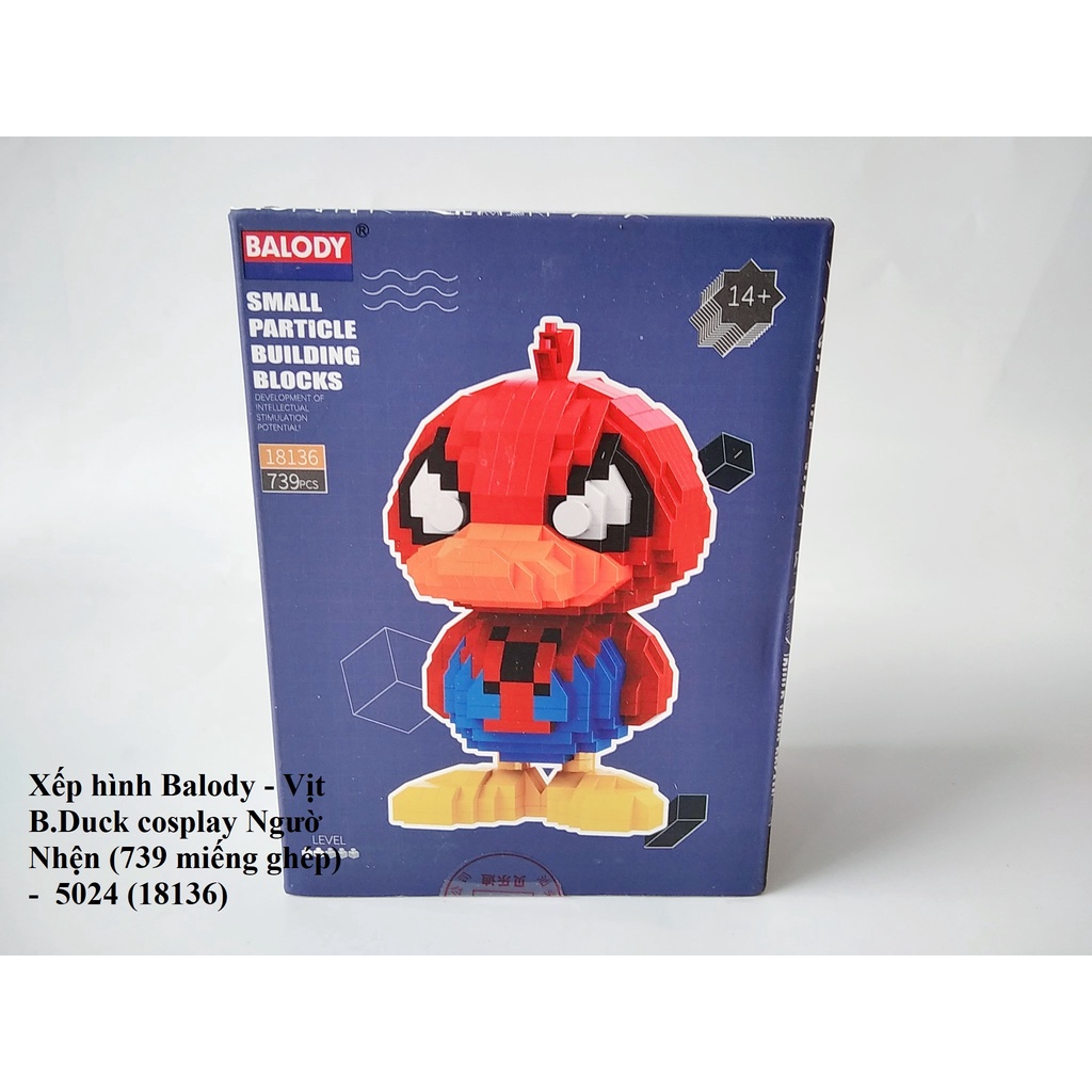 Xếp hình Balody - Vịt B.Duck cosplay Ngườ Nhện  -  5024