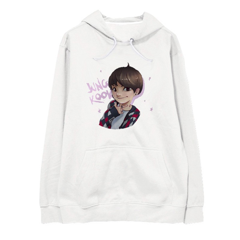 Áo Hoodie Dáng Rộng Giữ Ấm Thời Trang Mùa Thu Bts Cá Tính