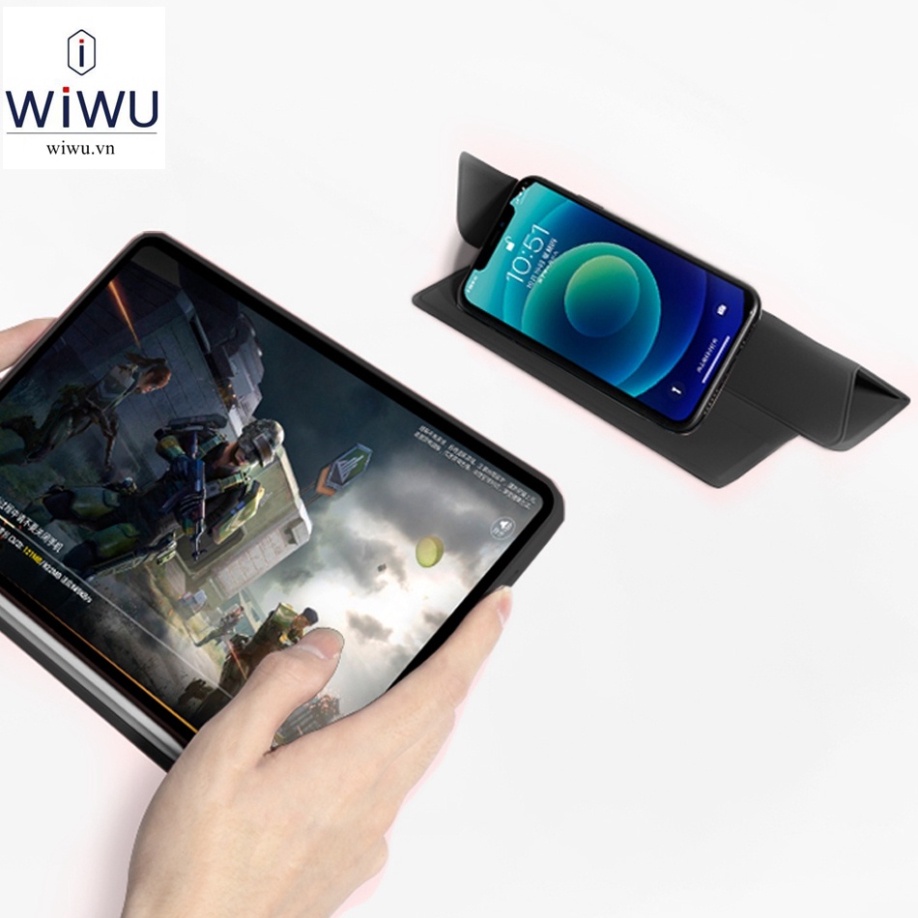 Ốp Lưng bao da Hút nam châm tháo rời Wiwu 2 in 1 Folio Cho I-Pad Pro 11 in 2021 M1 , I-Pad Air 4 , I-Pad 9 10.2 inch