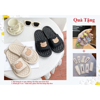 Dép Nữ Gấu Trắng Trần Chỉ Siêu Hot, Dép Bánh Mì Dế Phồng Hình Gấu Ngộ Nghĩnh