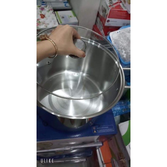 Nồi luộc gà 30cm - Nồi xửng hấp inox cao cấp