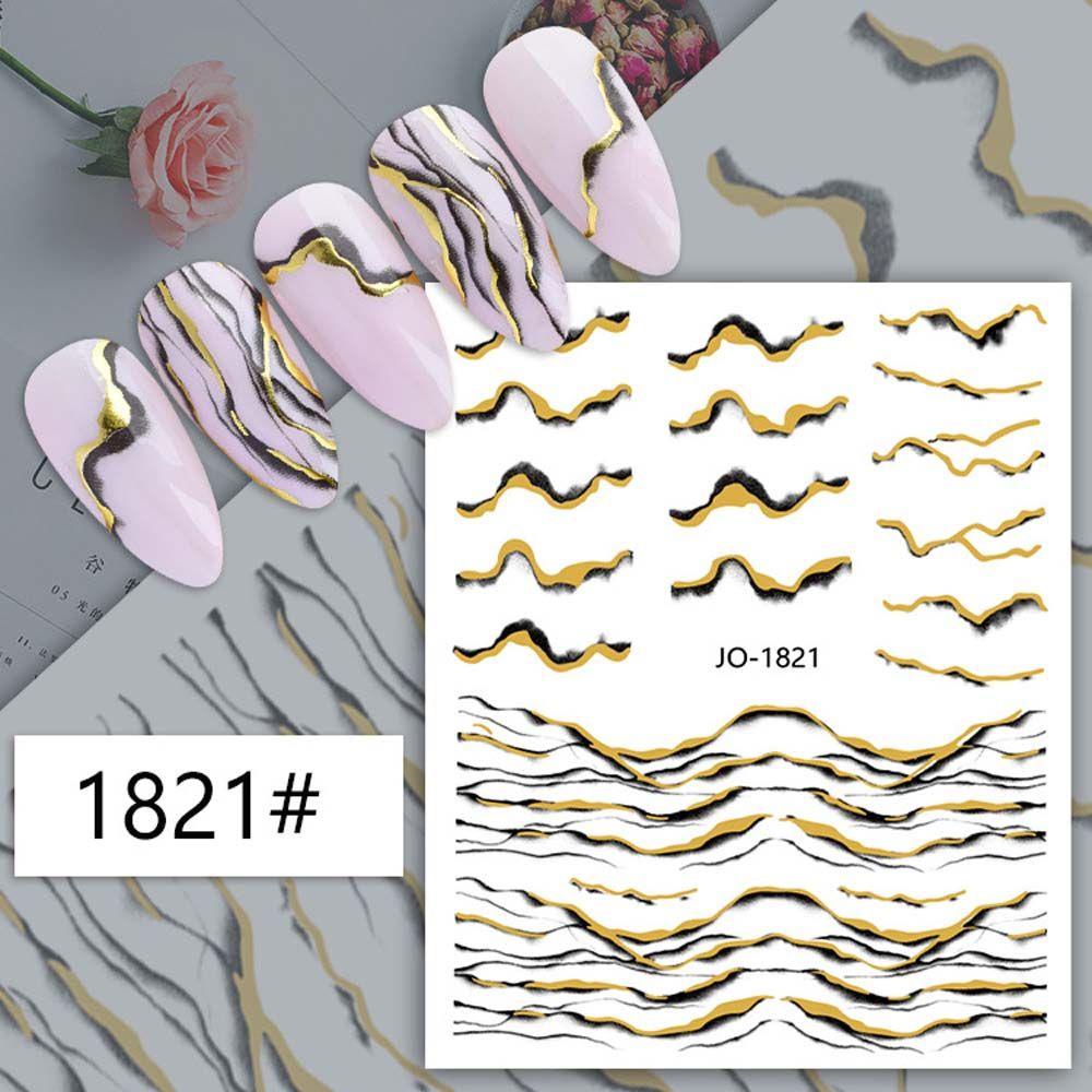 OCEANMAP 1 Miếng Dán Trang Trí Móng Tay 3D Tự Dính Họa Tiết Đá Hoa Cương Tinh Tế