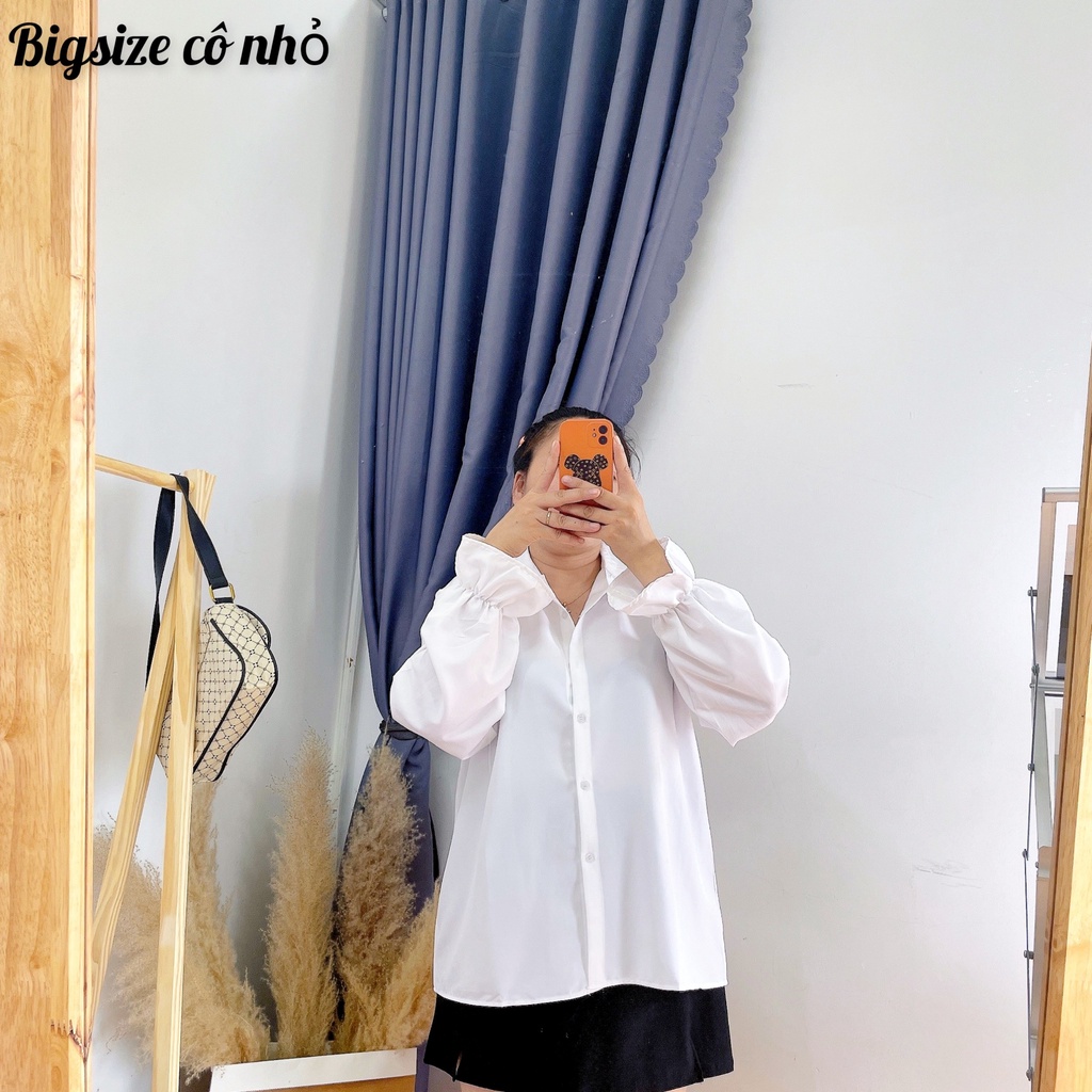 Áo sơ mi trắng bigsize nữ dài tay đi học đi chơi và đi làm AT8