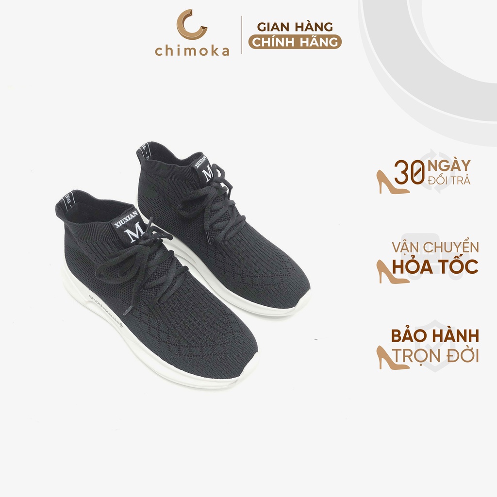 Giày Thể Thao Nữ Sneaker CHIMOKA Đế Dẻo Độn Đế Chất Liệu Lưới Dệt Kim Cao Cấp Cổ Cao Năng Động Chính Hãng 17042