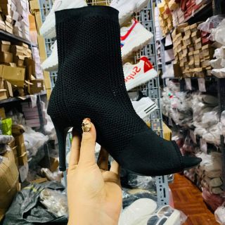 Boot len hở mũi gót nhọn ảnh thật