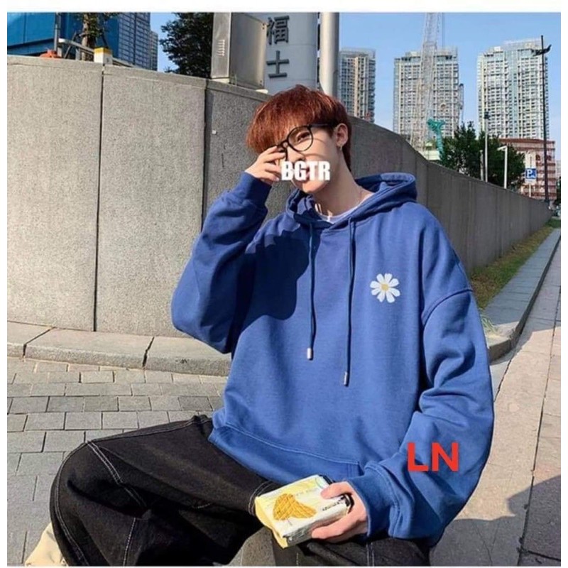 Áo hoodie lô gô hoa cúc nhị vàng LN12