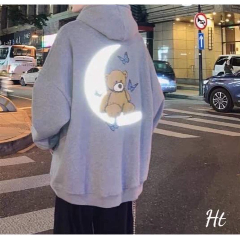 Áo hoodie phản quang gấu bướm trăng HT12 | BigBuy360 - bigbuy360.vn