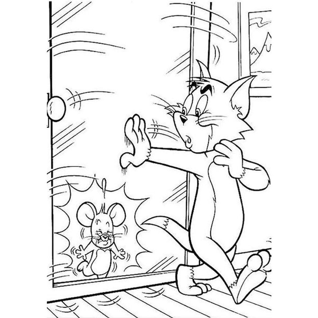 Line art Tranh tô màu Anime khổ A4 - Cho những bạn yêu thích phim TOM AND JERRY