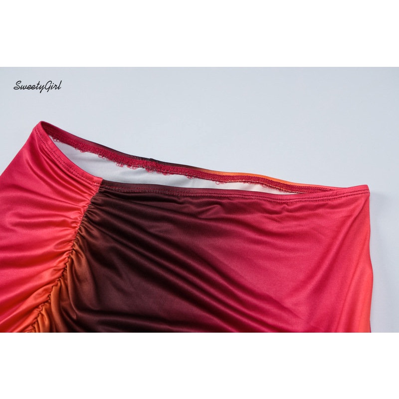 Bộ Áo Trễ Vai Tay Dài Dáng Ôm Nhuộm Màu Độc Đáo Thời Trang 2022 Cho Nữ