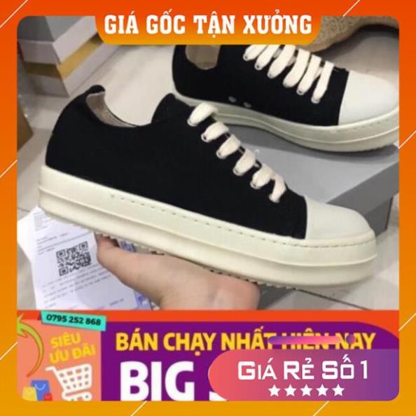 [ 💝 GIÁ SALE] Giày rick owen cổ thấp 🌟  R🔥E🔥P 1:1 VN đế thơm Full box + Bill