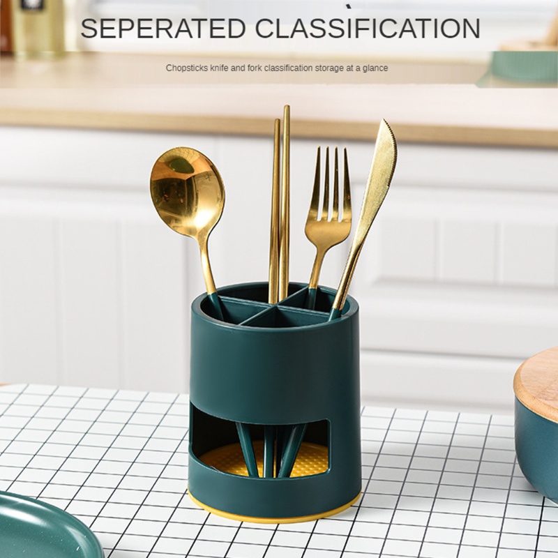 Giá Đỡ Đũa Muỗng Nĩa 4 Ngăn Tiện Dụng Cho Nhà Bếp