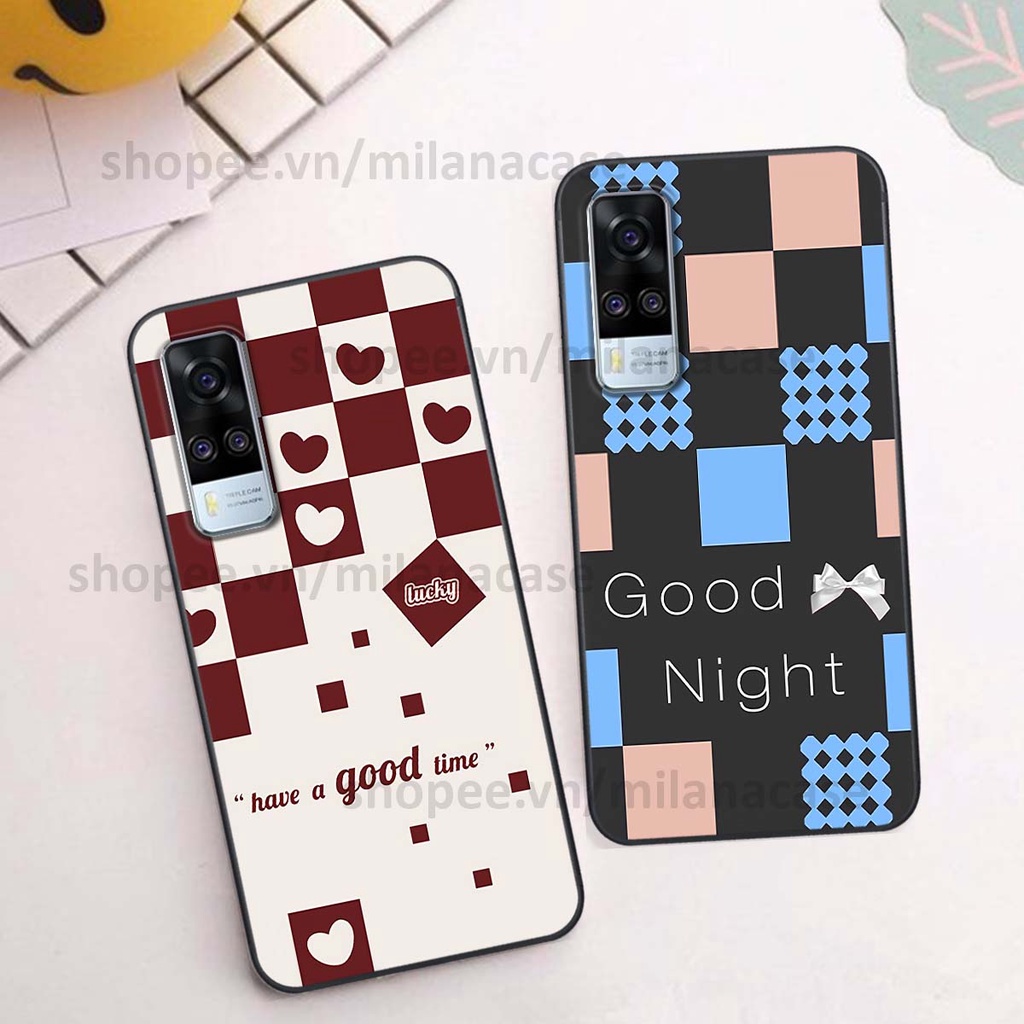Ốp Vivo Y51 2020 caro họa tiết nhiều màu sắc siêu đẹp thời trang cá tính