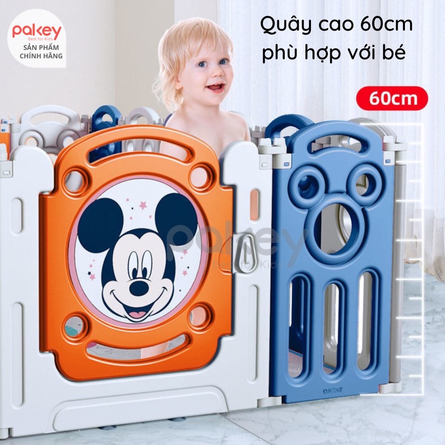 Quây cũi nhựa gấp gọn Pakey MICKEY TẶNG KÈM 50 bóng + 1 thảm dày dặn SALE GIÁ SỐC