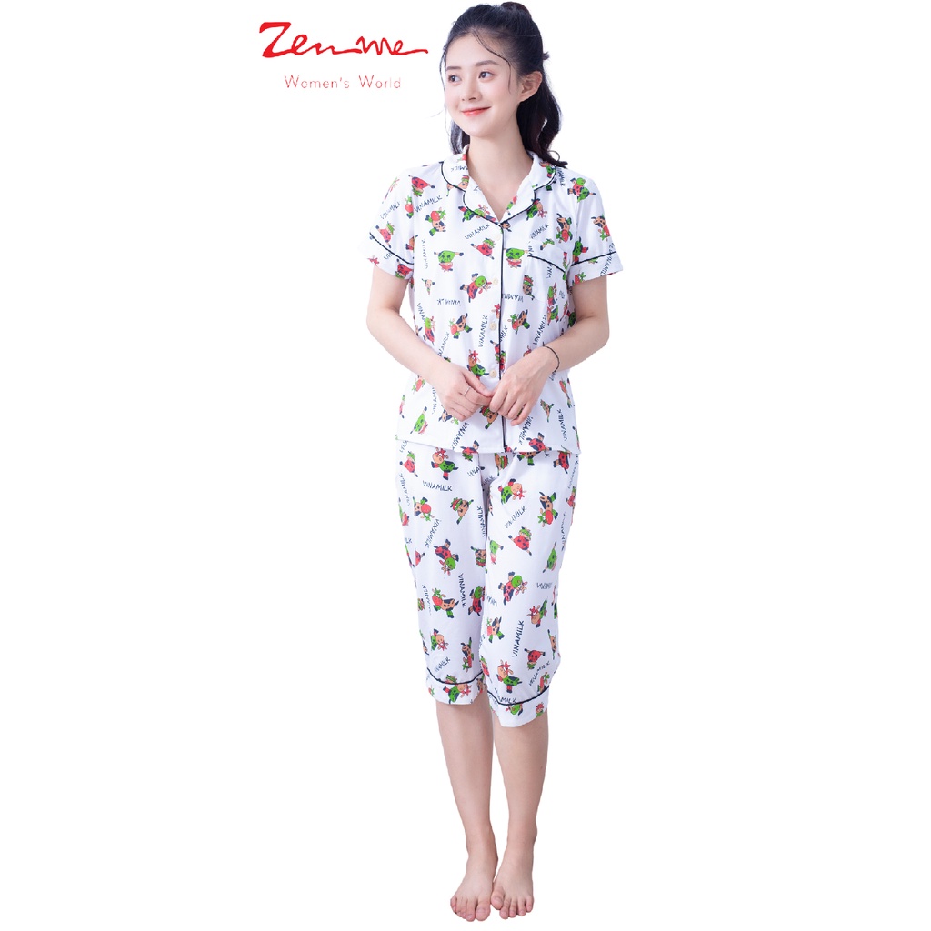 Đồ bộ mặc nhà Zen Me Pijama cộc lửng, chất liệu cotton, thoáng mát nhiều họa tiết