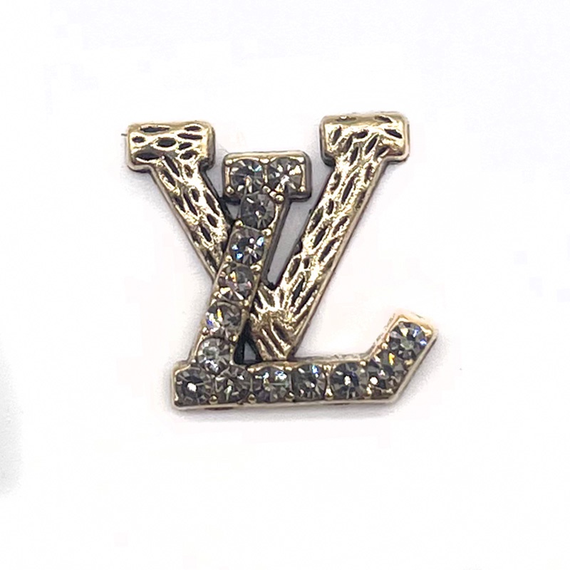 Kim loại kim cương 1pcs Thời trang Thương hiệu Logo shoe charms Jibbitz diy decorate Dép xăng đan accessories Crocs Quà tặng khóa giày nữ