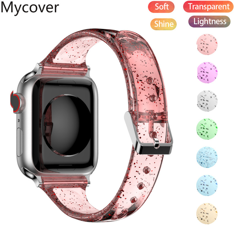 Dây Đeo Silicone Trong Suốt Cho Đồng Hồ Thông Minh Apple Watch Series 6 Se 5 4 3 2 1 Iwatch Band 40mm 44mm 38mm 42mm