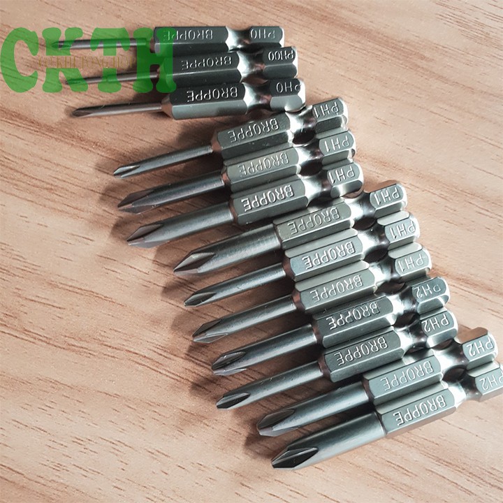Bộ 13 mũi tô vít 4 cạnh chuôi lục giác hàng chuẩn không lo toét đầu