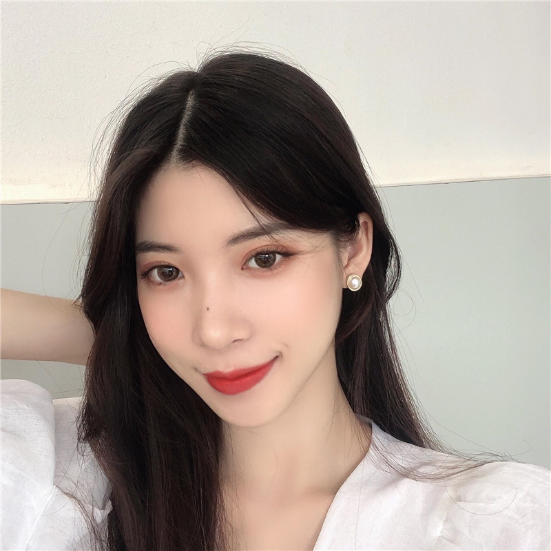 Khuyên tai bạc 925 đính hạt ngọc trai phong cách Hàn Quốc thích hợp cho nữ