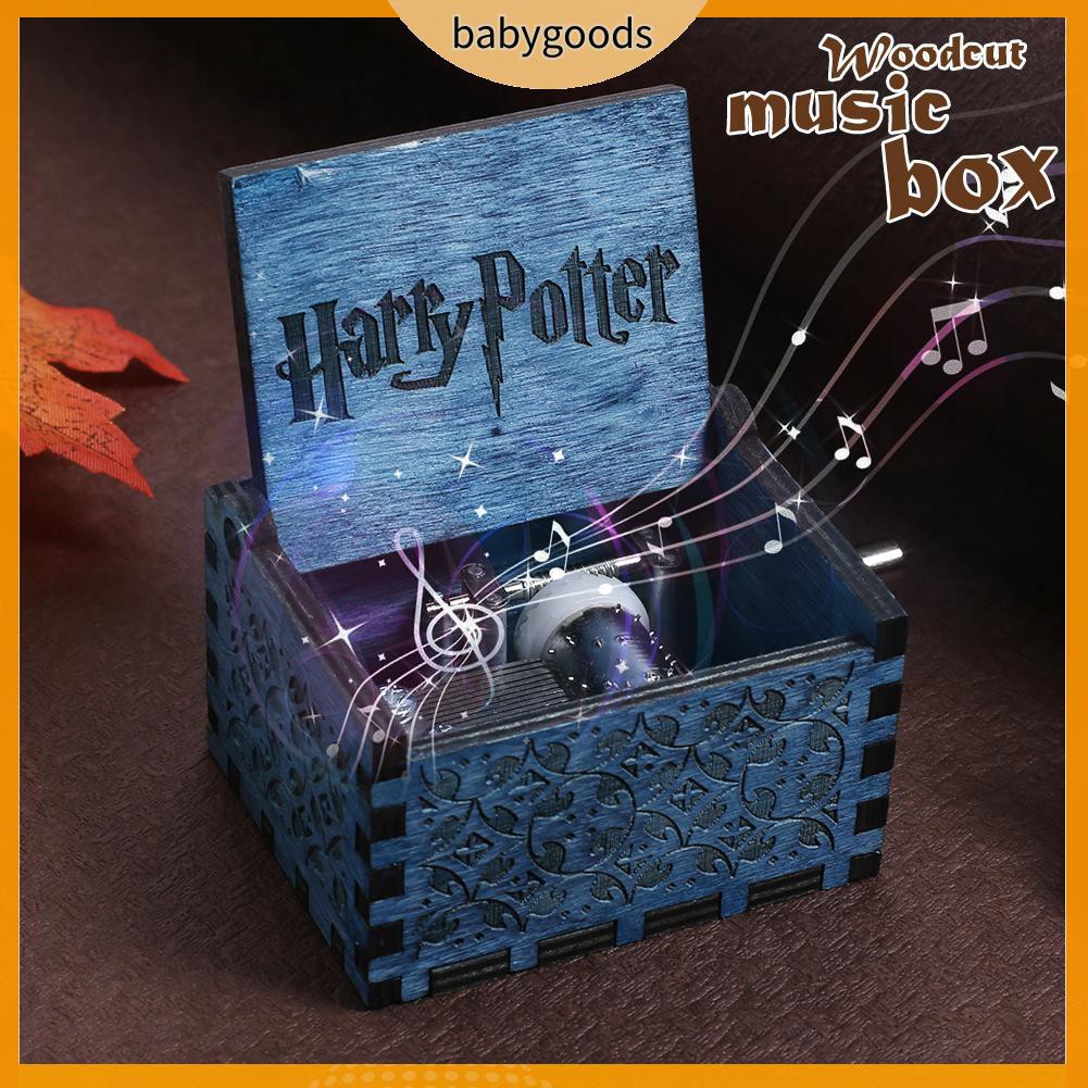 Hộp Nhạc Bằng Gỗ Khắc Chữ Phong Cách Harry Potter
