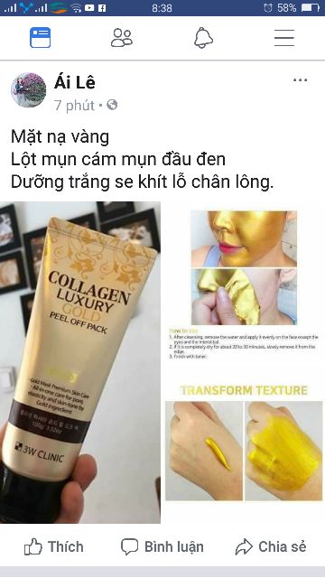 Mặt nạ vàng collagen luxury