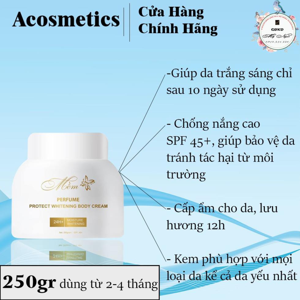 Kem Dưỡng Da, Body Mềm ACOSMETICS, kem giúp dưỡng trắng da, cấp ẩm, chống nắng