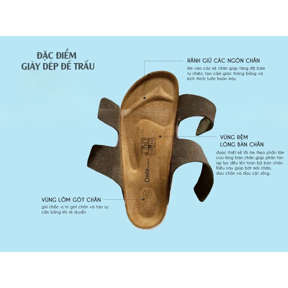 Giày Sandal Đế Trấu Nam Nữ Quai Chéo Màu Bò Thấm Hút Mồ Hôi Tốt - SATA23B