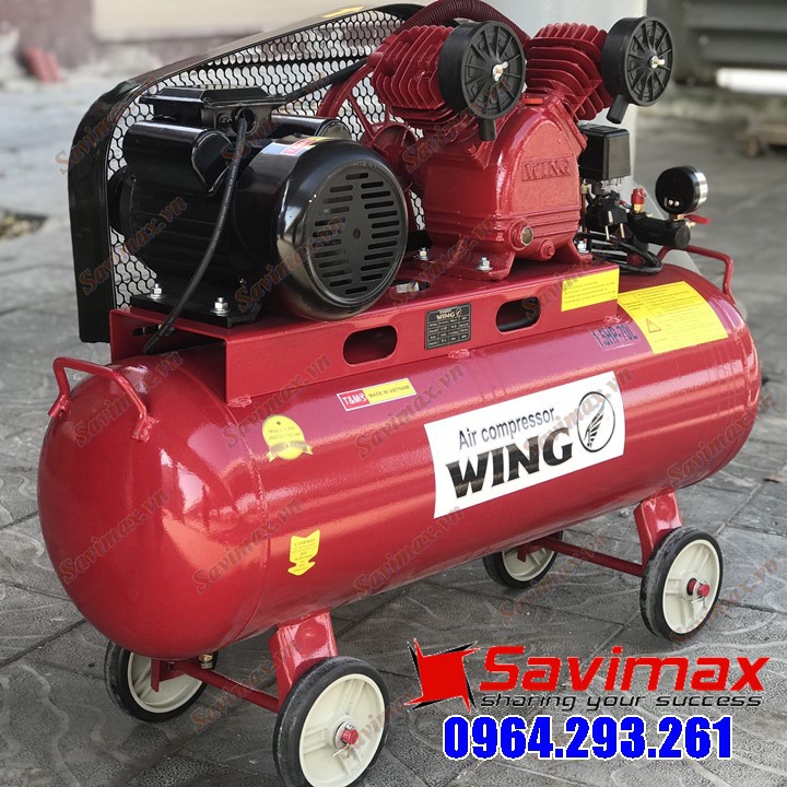 MÁY NÉN KHÍ DÂY ĐAI WING TW-V-0.12/8 70L, công suất 1.5HP