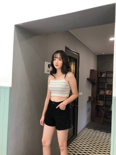 Áo 2 dây crotop kẻ đẹp