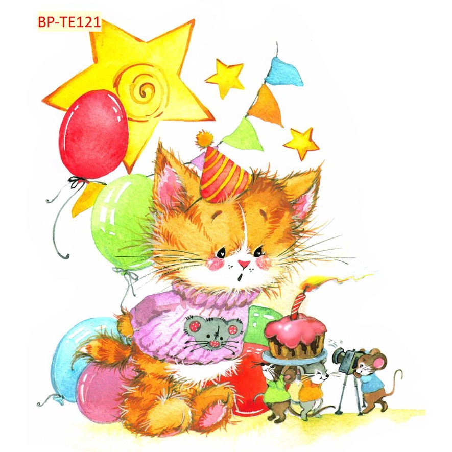 Tranh Dán Tường Phòng Trẻ Em Hoạt Hình Ngộ Nghĩnh Tặng Keo Và Dụng Cụ Dán