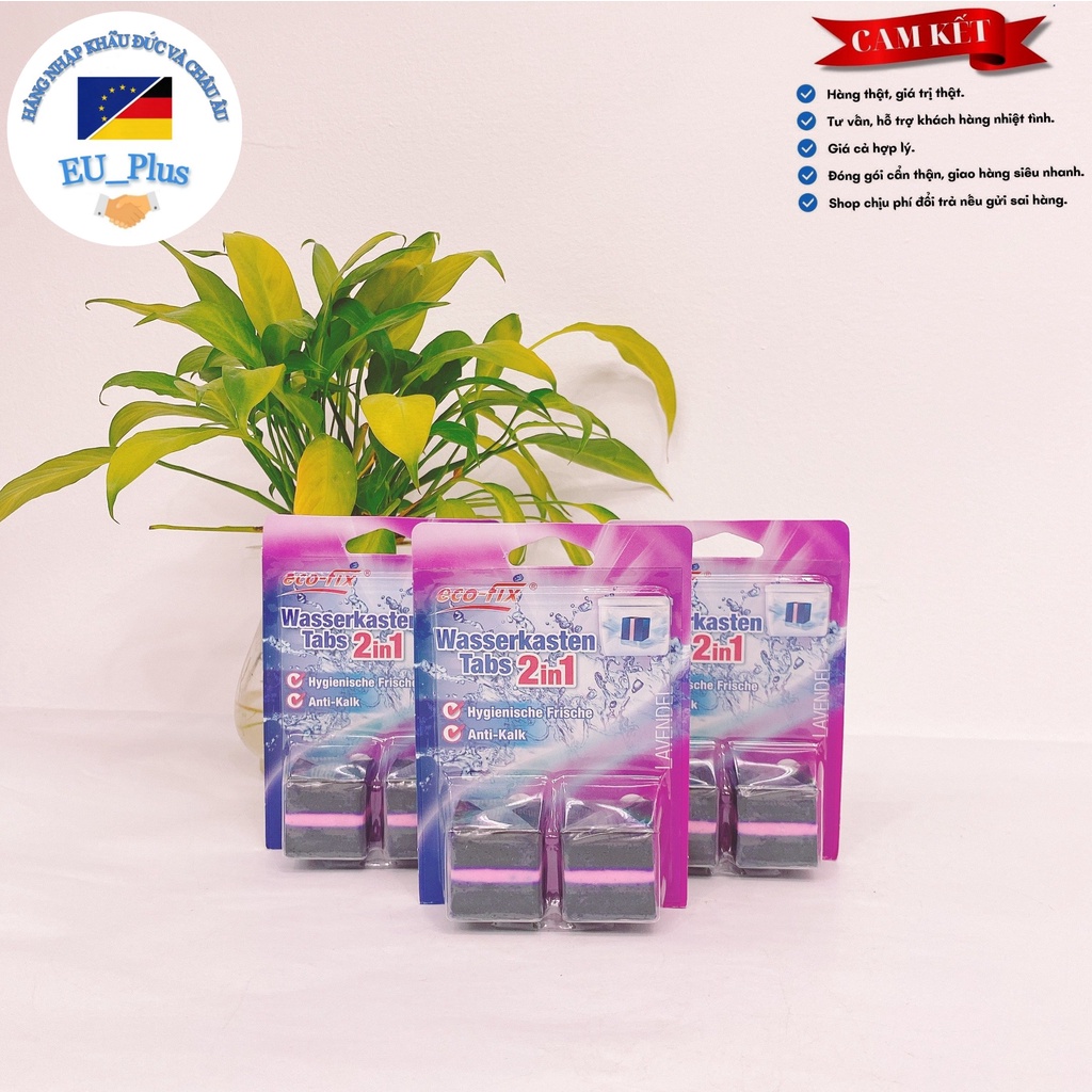 Viên thả bồn cầu ECO-FIX wc khử mùi hương thơm hoa oải hương nước xả xanh tím -  ĐỨC 2 viên x 50g