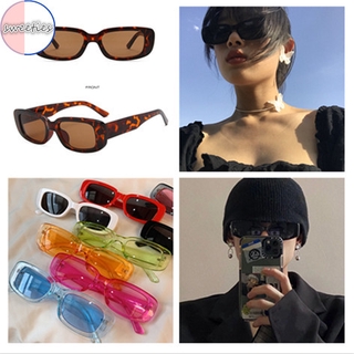 [sweet] woman fashion retro transparent PC frame Square lens Sunglasses anti-uv glasses