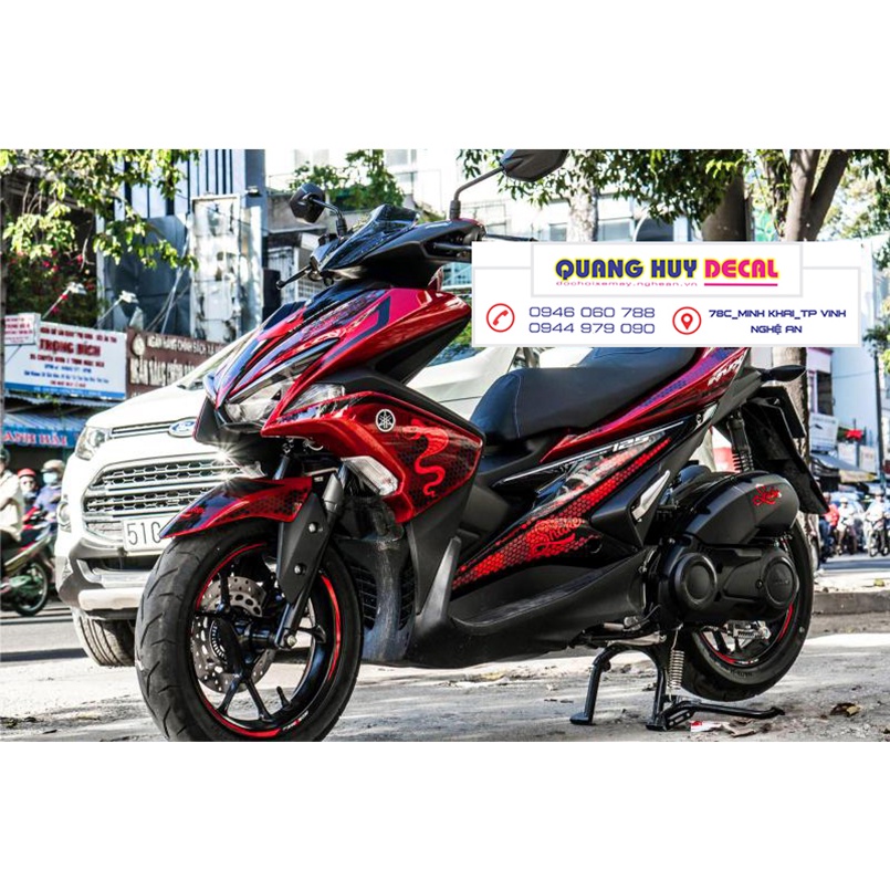 Tem trùm NVX đỏ đen chất - Độ dán team trùm decal xe máy NVX đỏ đen chất - Team trùm decal xe máy NVX rẻ đẹp và chất