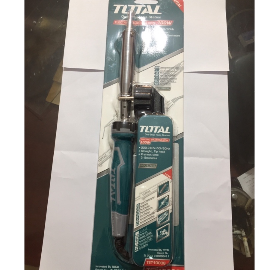 Mỏ hàn chì nung mỏ nhọn 100W Total TET10006