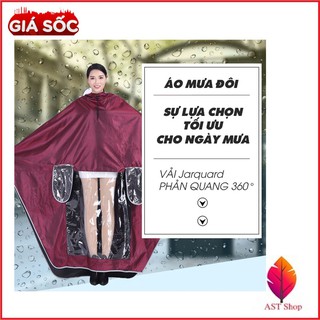 Áo mưa đôi chất liệu vải dù ép PVC siêu bền chống thấm nước cực tốt có phản quang áo mưa siêu nhẹ