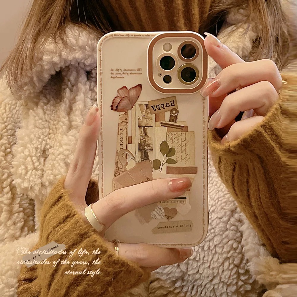𝐂𝐨́ 𝐬𝐚̆̃𝐧 𝐜𝐡𝐨 𝐢𝐏𝐡𝐨𝐧𝐞 𝟏𝟑  Ốp lưng cho iphone, ốp hoa Vintage cạnh vuông