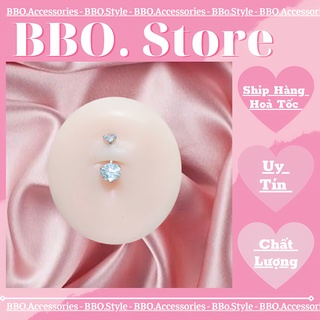 [NOW SHIP] Khuyên Rốn Đá Pha Lê Trấu Nhiều Màu Không Han Gỉ - BBO.Store