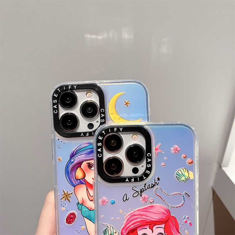 Ốp Điện Thoại Màu Laser In Họa Tiết Công Chúa Disney Cho iPhone 14 Pro Max 13 Pro Max 11Promax 12ProMax XS Max