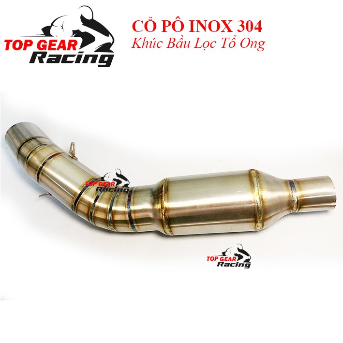 Cổ Pô Nối Zin Và Bầu Tổ Ong Inox304 Tùy Chỉnh Exciter, Winner, TFX, R15v3 &lt;TOPGEAR&gt;