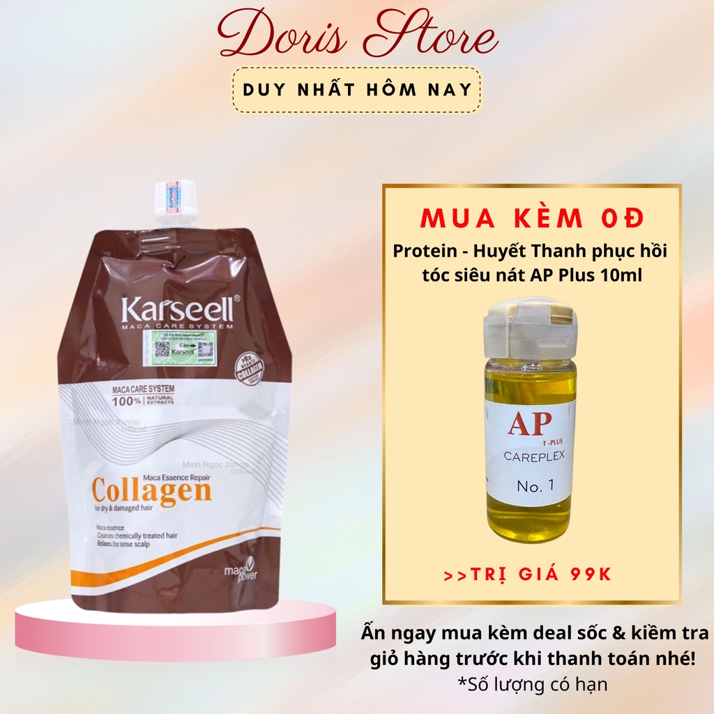 Kem ủ tóc KARSEELL Maca Essence Repair Collagen 500ML phục hồi tóc hư tổn hương nước hoa siêu mềm mượt chính hãng