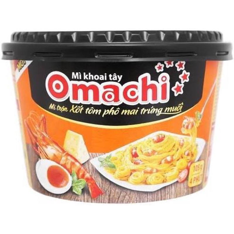 mì trộn omachi sốt tôm phômai trứng muối / sốt spaghetti 105g