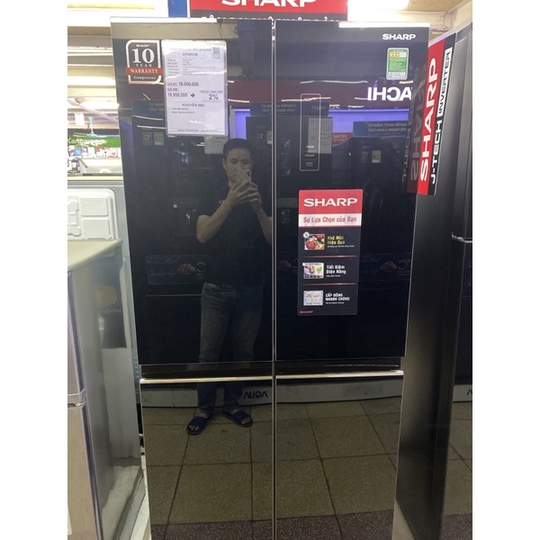 Tủ lạnh Sharp Inverter 362 lít SJ-FX420VG-BK
