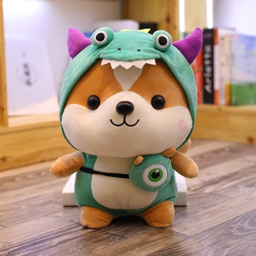 Gấu Bông Gối Ôm Chó Shiba Cosplay Size 25cm Cún Con Đáng Yêu Quà Tặng Cute Vải Co Dãn 4 Chiều