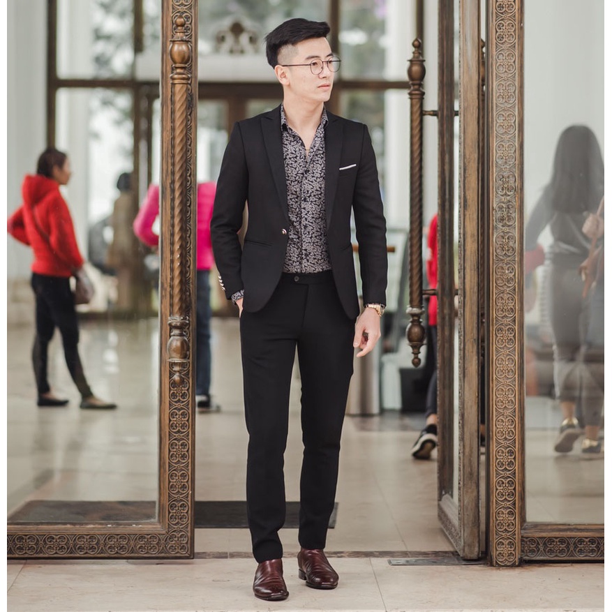 Bộ Vest nam Hàn Quốc cao cấp, Bộ Suit chuẩn form ôm dáng đẹp chuẩn từng đường kim mũi chỉ