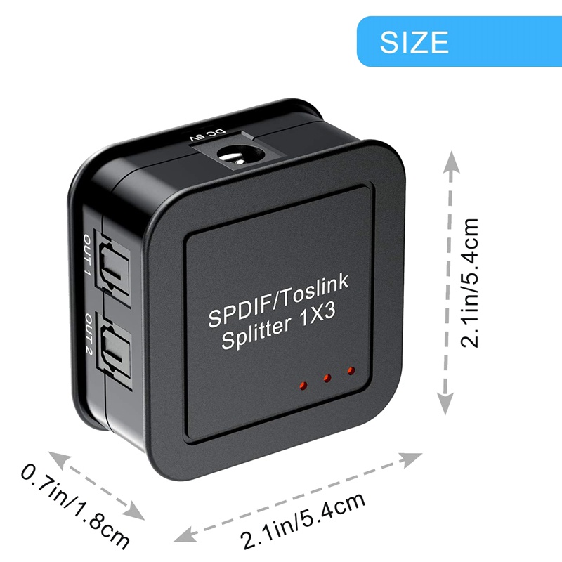 Bộ chia âm thanh quang kỹ thuật số 1X3 SPDIF TOSLINK 1 trong 3 đầu ra cho Blue-Ray DVD HDTV