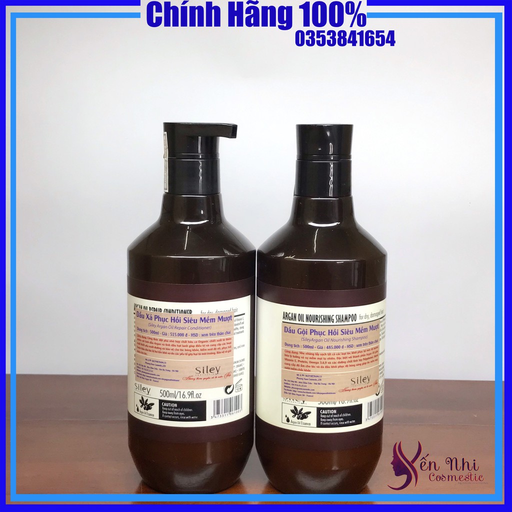 Dầu gội dưỡng tóc Siley Argan Oil dầu gội thảo dược ngăn rụng tóc 500ml, Mỹ phẩm tóc yến nhi DG22