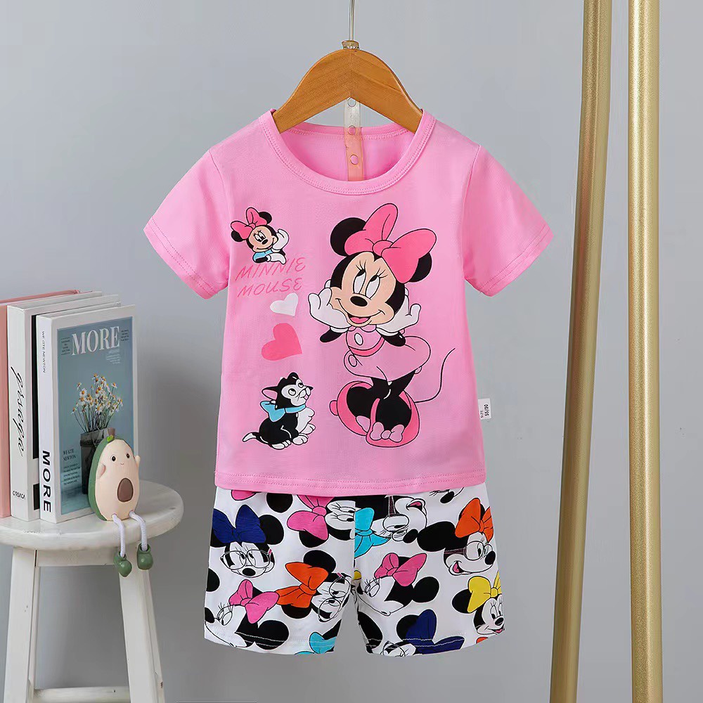 Đồ bộ cotton xuất hàn bé gái cao cấp mỏng mát