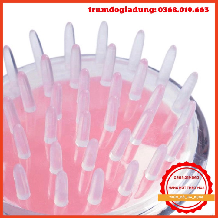 Lược massage gội đầu bằng chất liệu silicon chống ngứa kích ứng tuần hoàn máu cho da đầu